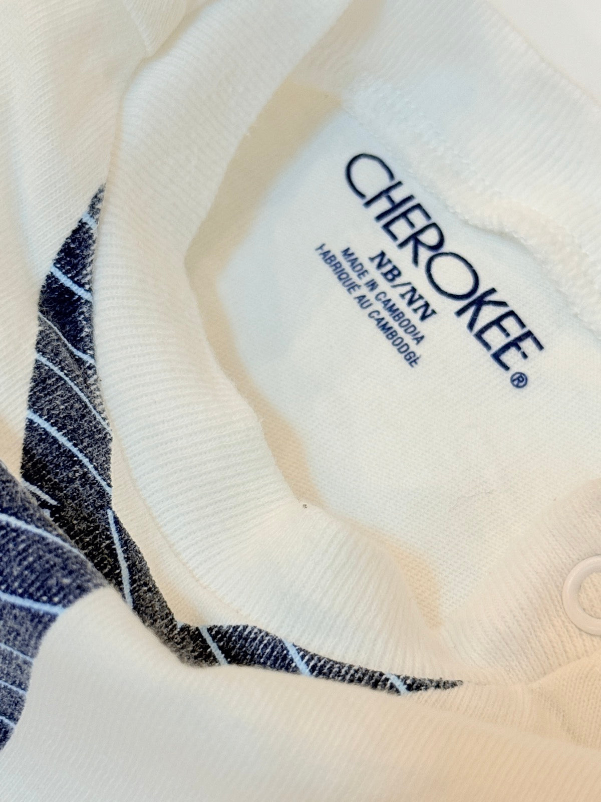 Cherokee White Tie Print Bodysuit NB