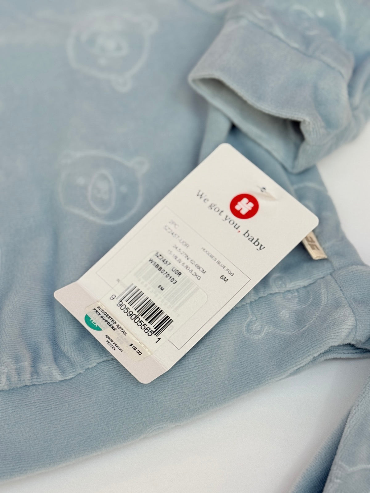 Huggies Babywear Blue Velour 2-Piece Set 6M