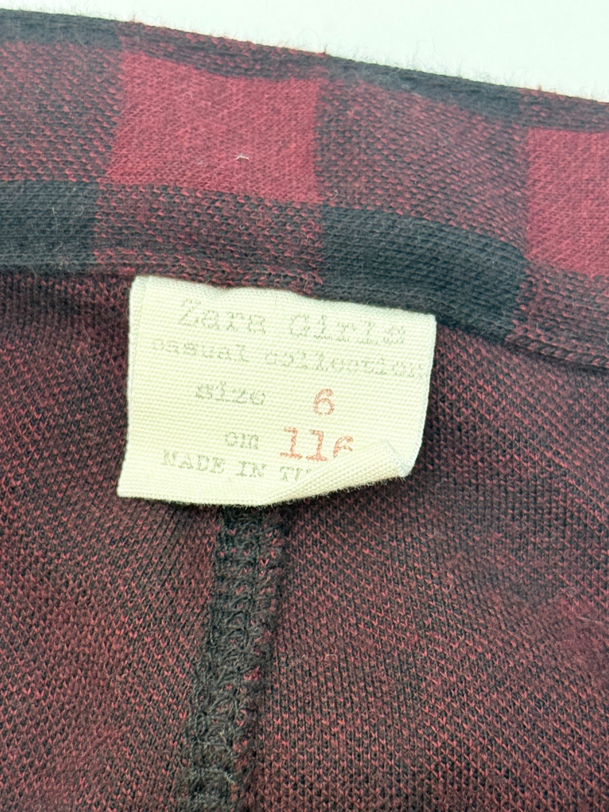 Zara Girls Plaid Zipper Pants Size 5-6Y
