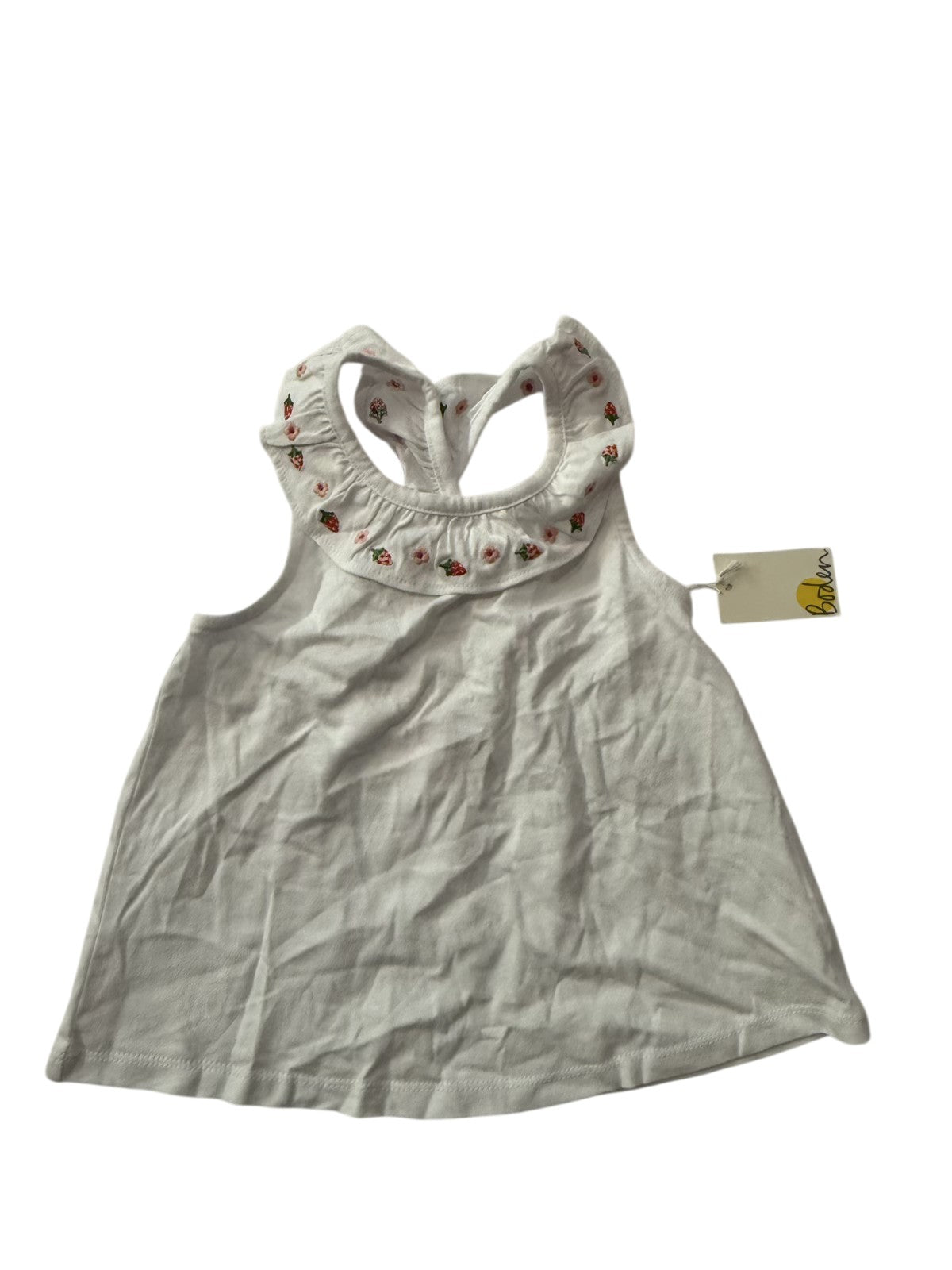 New with Tags- Boden Floral Ruffle Tank Top Girls 5-6Y