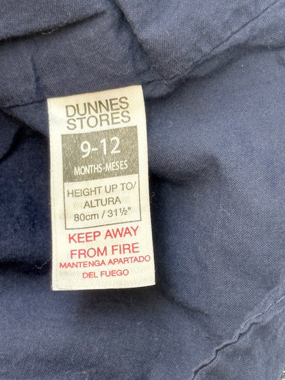 Dunnes Stores Navy Velvet Smocked Dress 9-12M