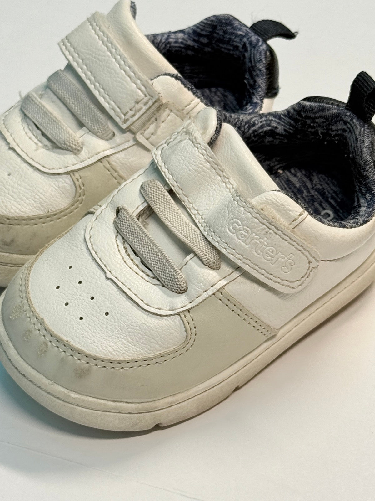 Carter's White Velcro Sneakers Size 5M