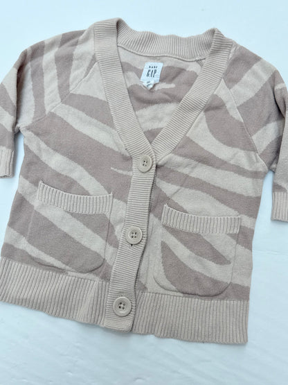 Baby Gap Zebra Print Cardigan 3-6 Months