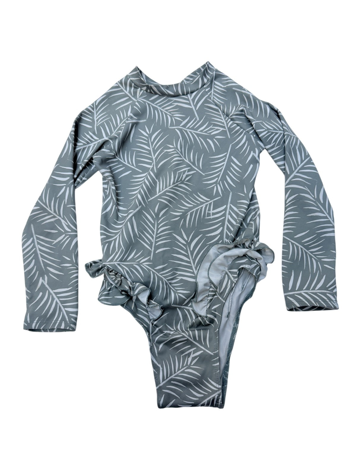 Imagine Perry Palm Print Rashguard Swimsuit 7/8