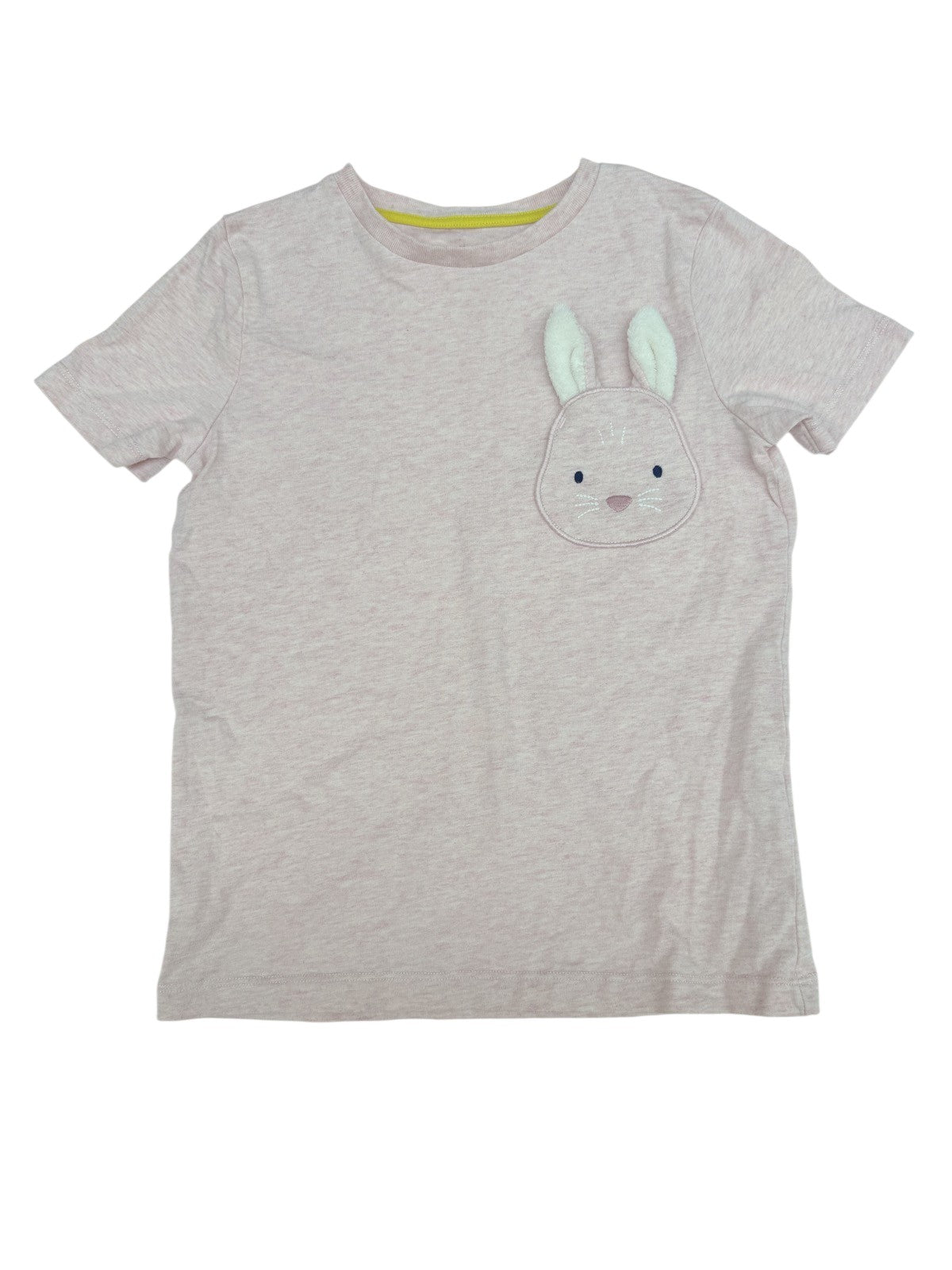 Mini Boden Bunny Appliqué Pink T-Shirt 6-7Y