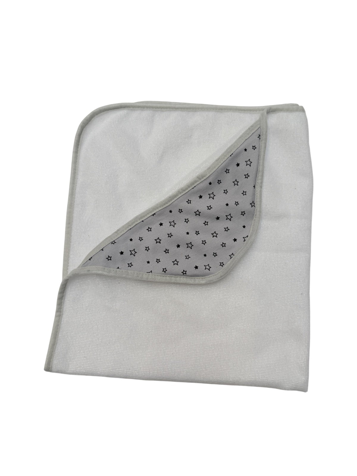 White Hooded Baby Towel Star Print