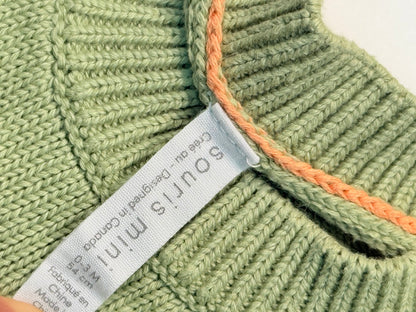 Souris Mini Green Knit Sweater Romper 0-3M