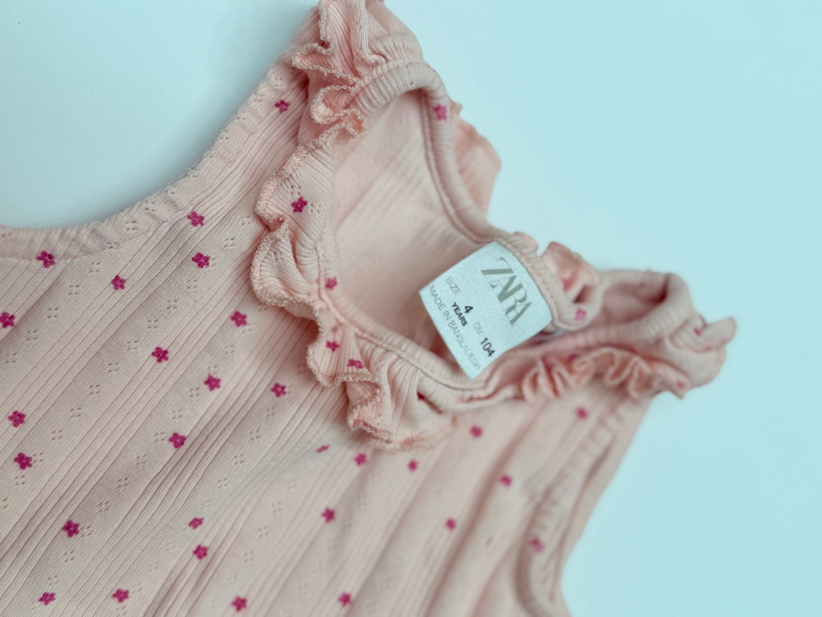 Zara Floral Pink Tank Top 4T