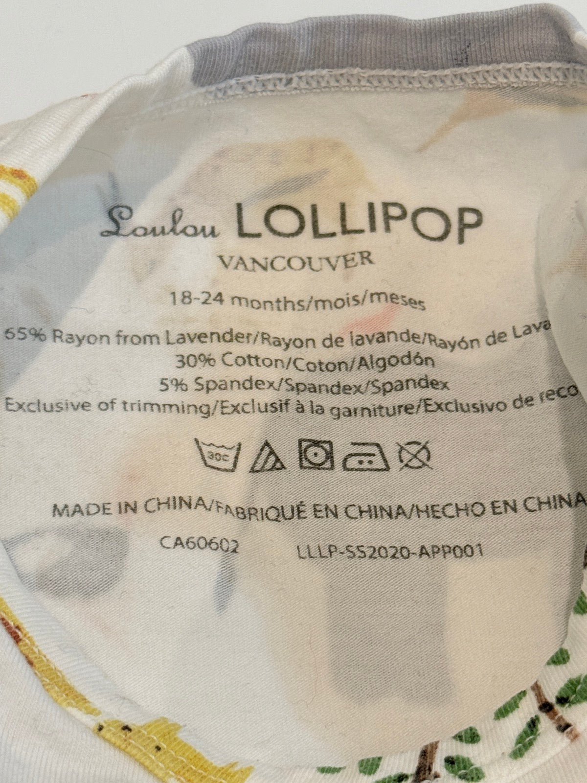 Loulou Lollipop Safari Print Bodysuit 18-24M