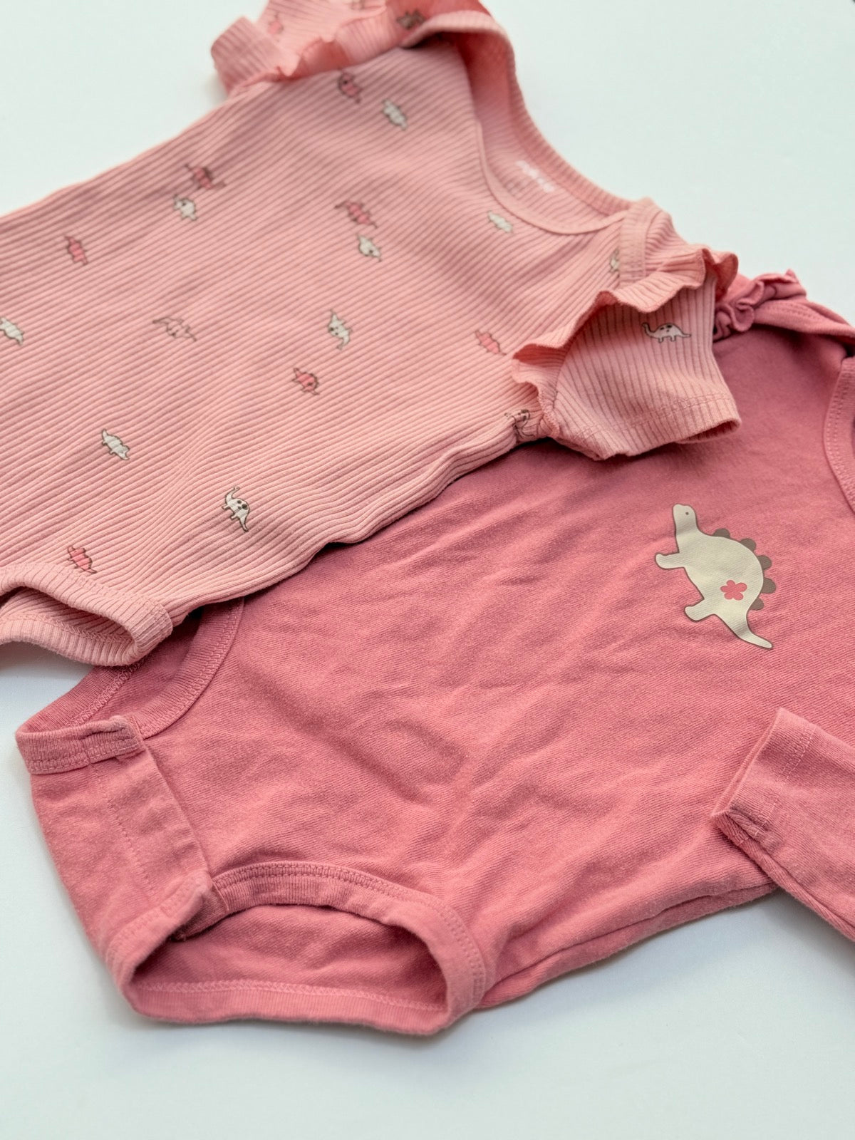 Pekkle Pink Dinosaur Bodysuit Set 9M