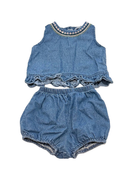 Denim Top & Bloomer Set 12-18M