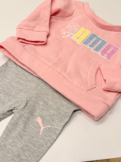 Puma Pink Sweatshirt & Leggings Set 0-3M