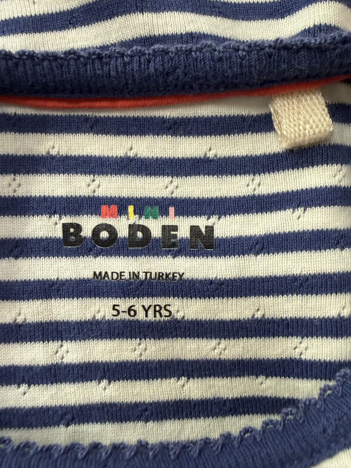 Mini Boden Navy Stripe T-Shirt 5-6Y
