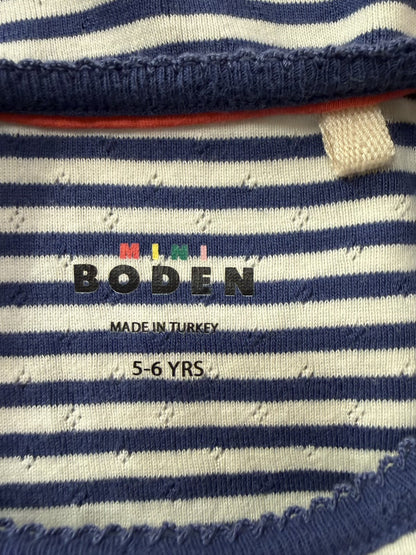 Mini Boden Navy Stripe T-Shirt 5-6Y