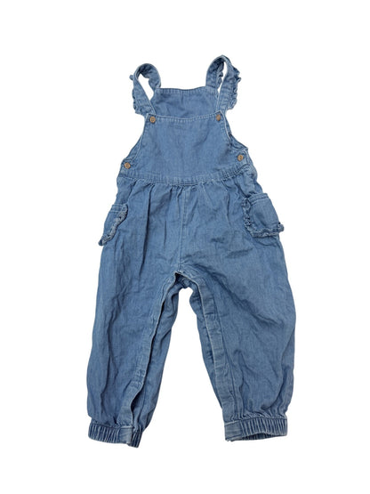 So Cute Denim Ruffle Overalls 12-18M