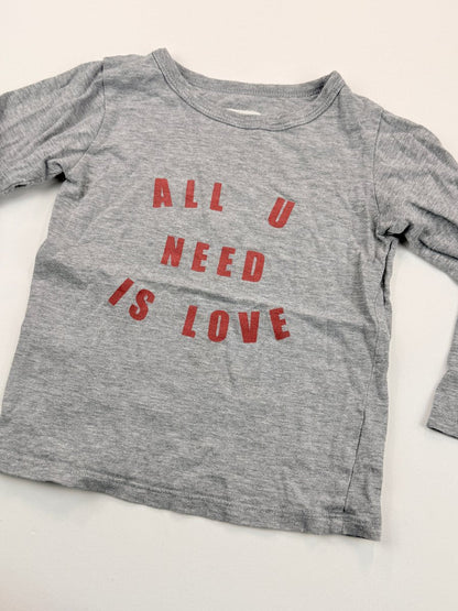 mini mioche All U Need Is Love T-Shirt Size 3/4