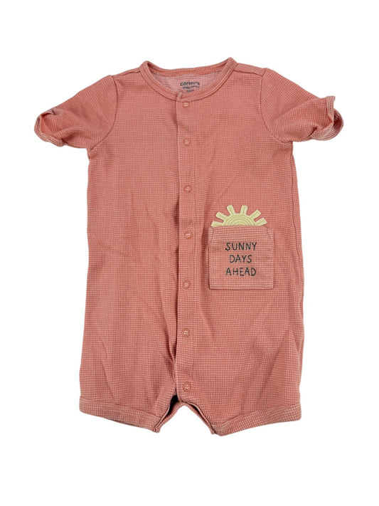 Carter's Child of Mine Coral Waffle Romper 18M