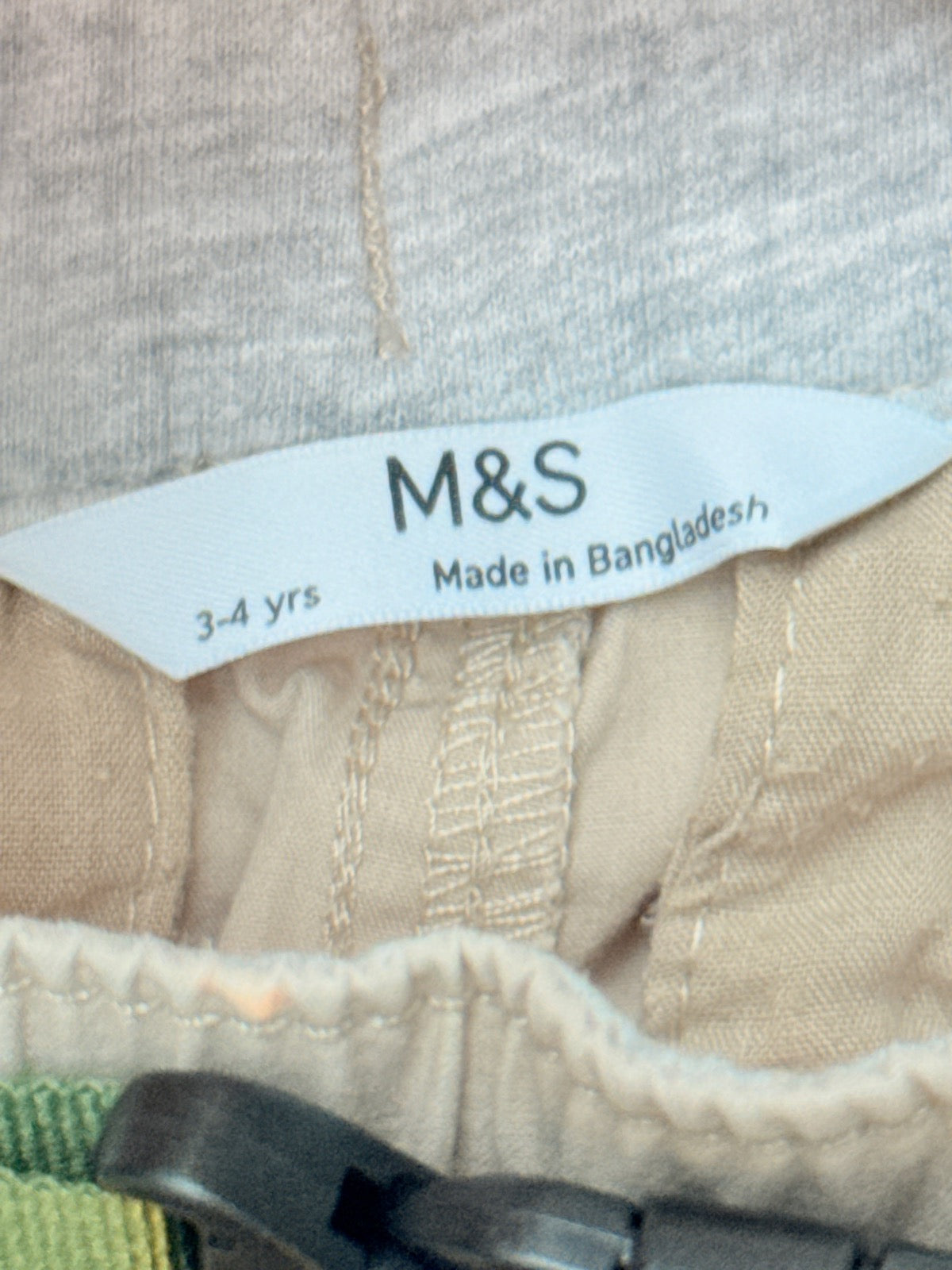 M&S Khaki Belted Cargo Shorts 4T