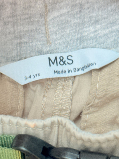 M&S Khaki Belted Cargo Shorts 4T