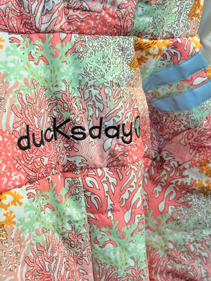 Ducksday Coral Print Snowsuit Size 24-36