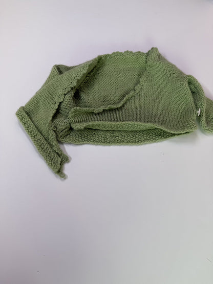 Handmade Green Wrap Baby Cardigan 6m