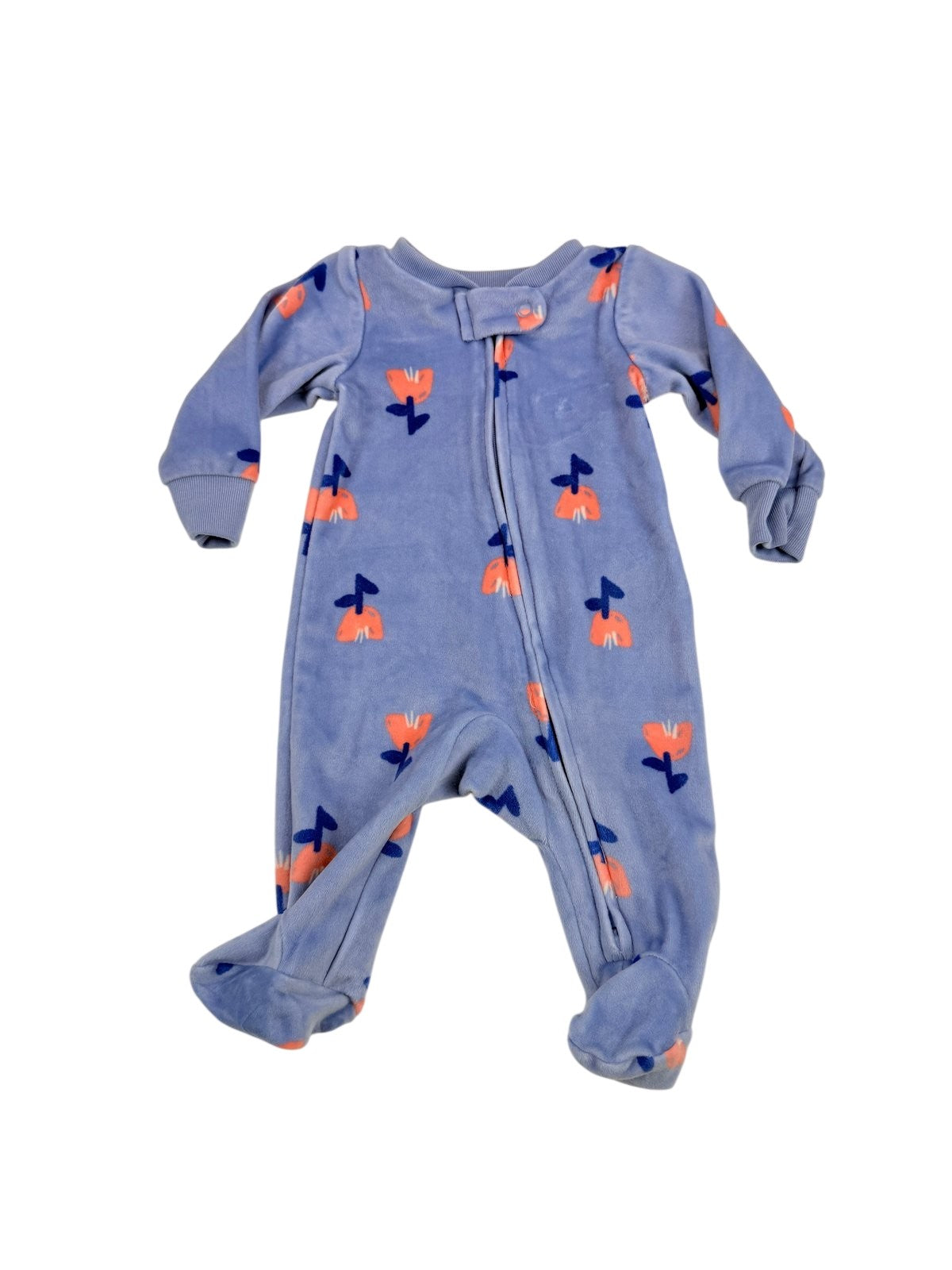 Carter's Blue Floral Fleece Sleeper NB