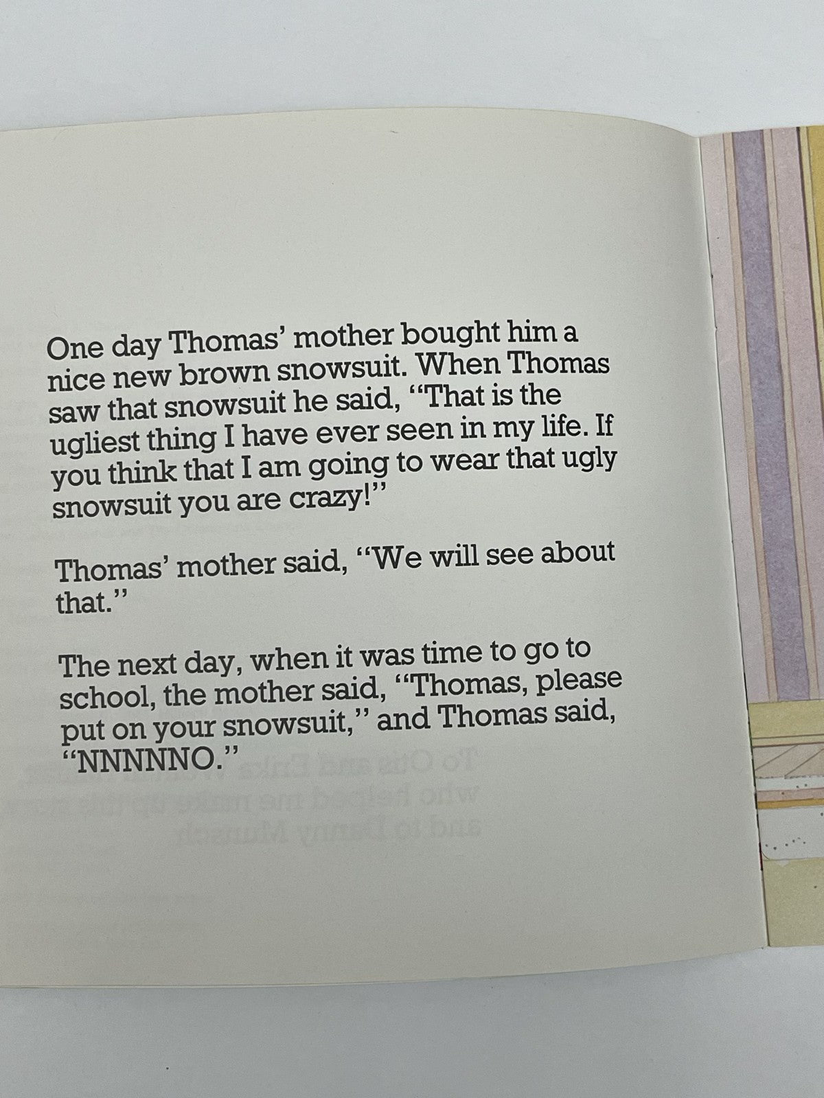 Robert Munsch Thomas' Snowsuit Picture Book