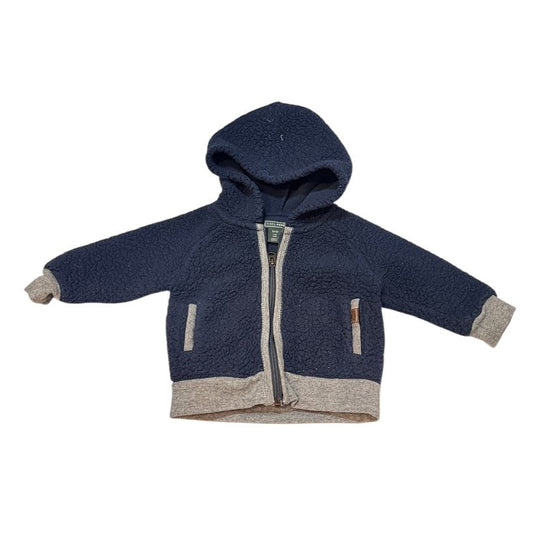 Baby Boots Navy Sherpa Fleece Jacket 6-12M