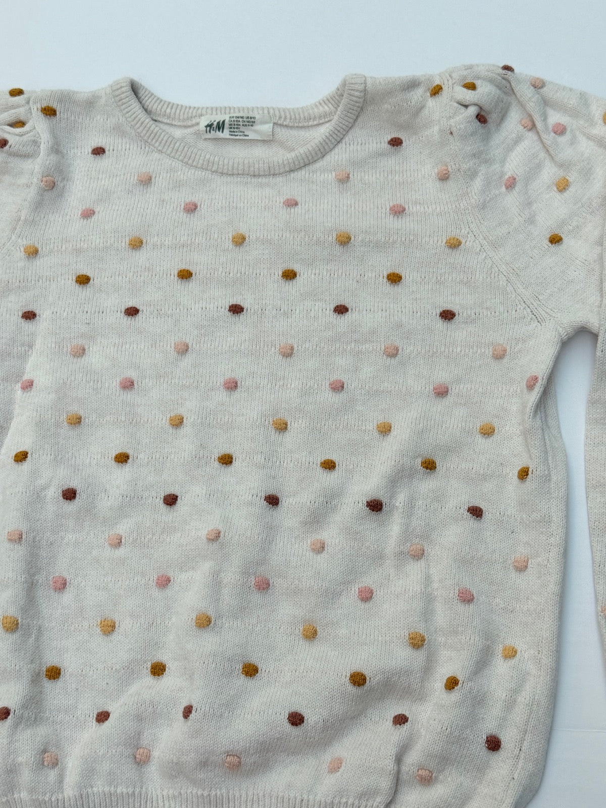 H&M Polka Dot Pom Sweater Size 8/10