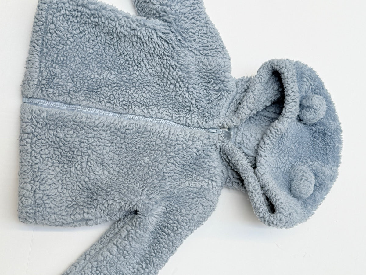 Carter's Grey Sherpa Bear Hood Jacket 12M