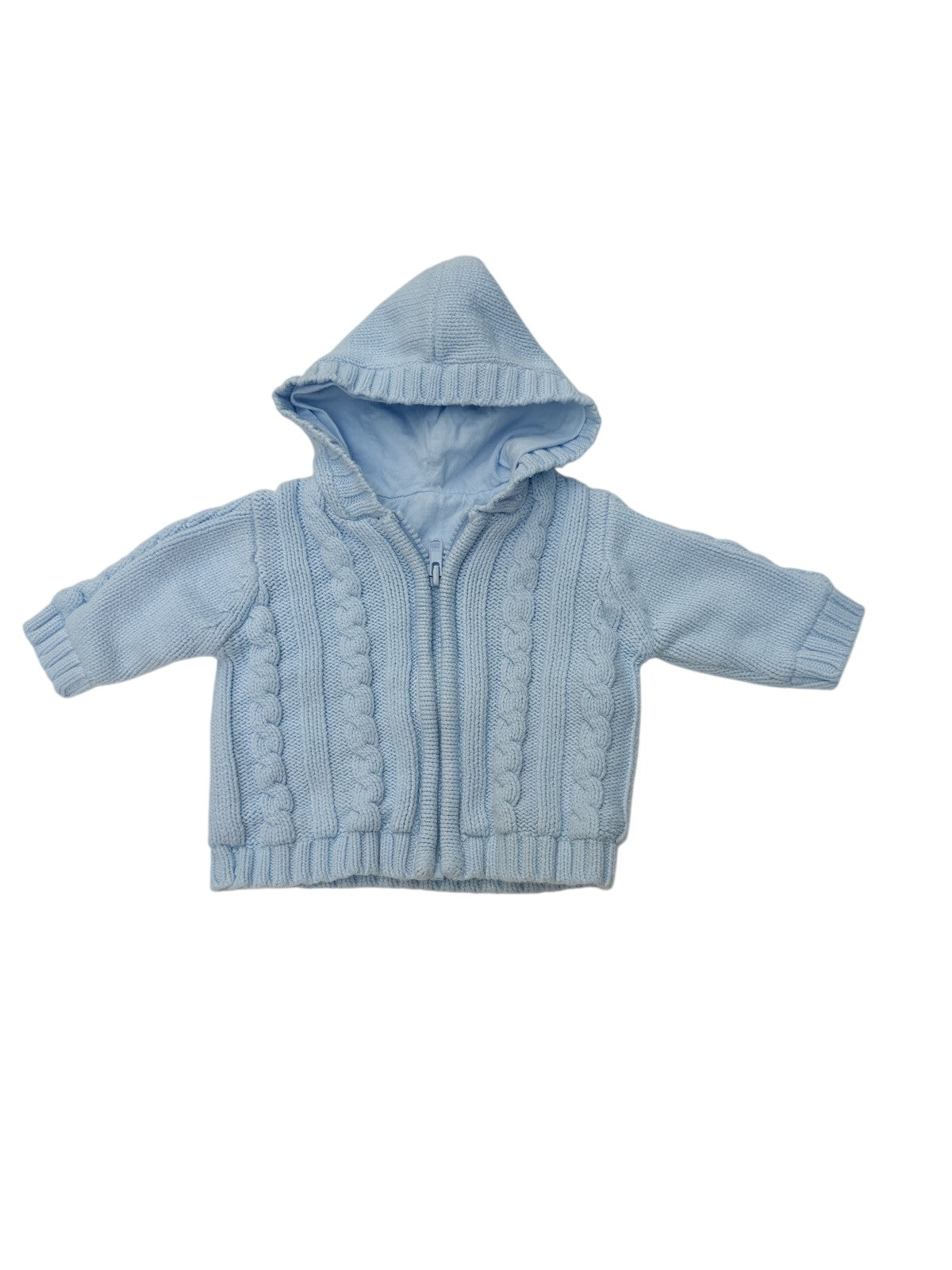 George Blue Cable Knit Hooded Cardigan Newborn
