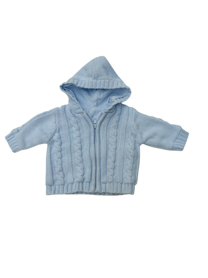 George Blue Cable Knit Hooded Cardigan Newborn