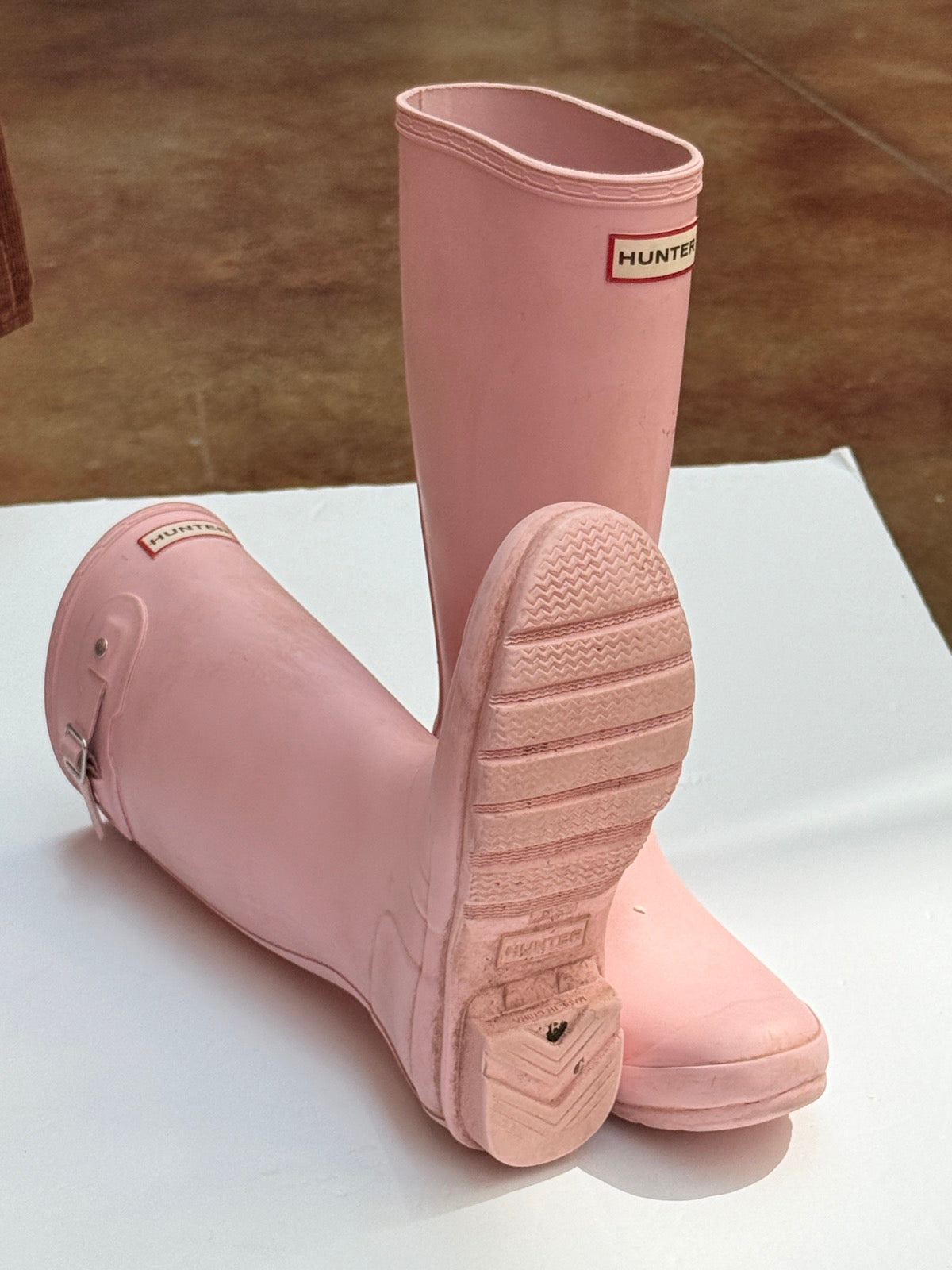 Hunter Original Big Kids Pink Rain Boots US5/6