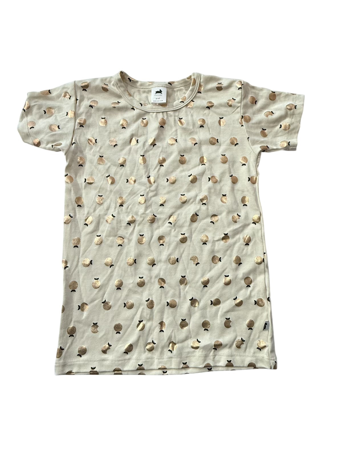 Little & Lively Gold Pineapple Tee 3T 4T