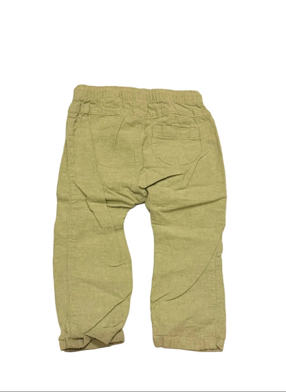 H&M Green Linen Cotton Pants 18-24m