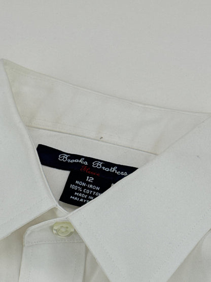 Brooks Brothers Fleece White Non-Iron Dress Shirt Size 12