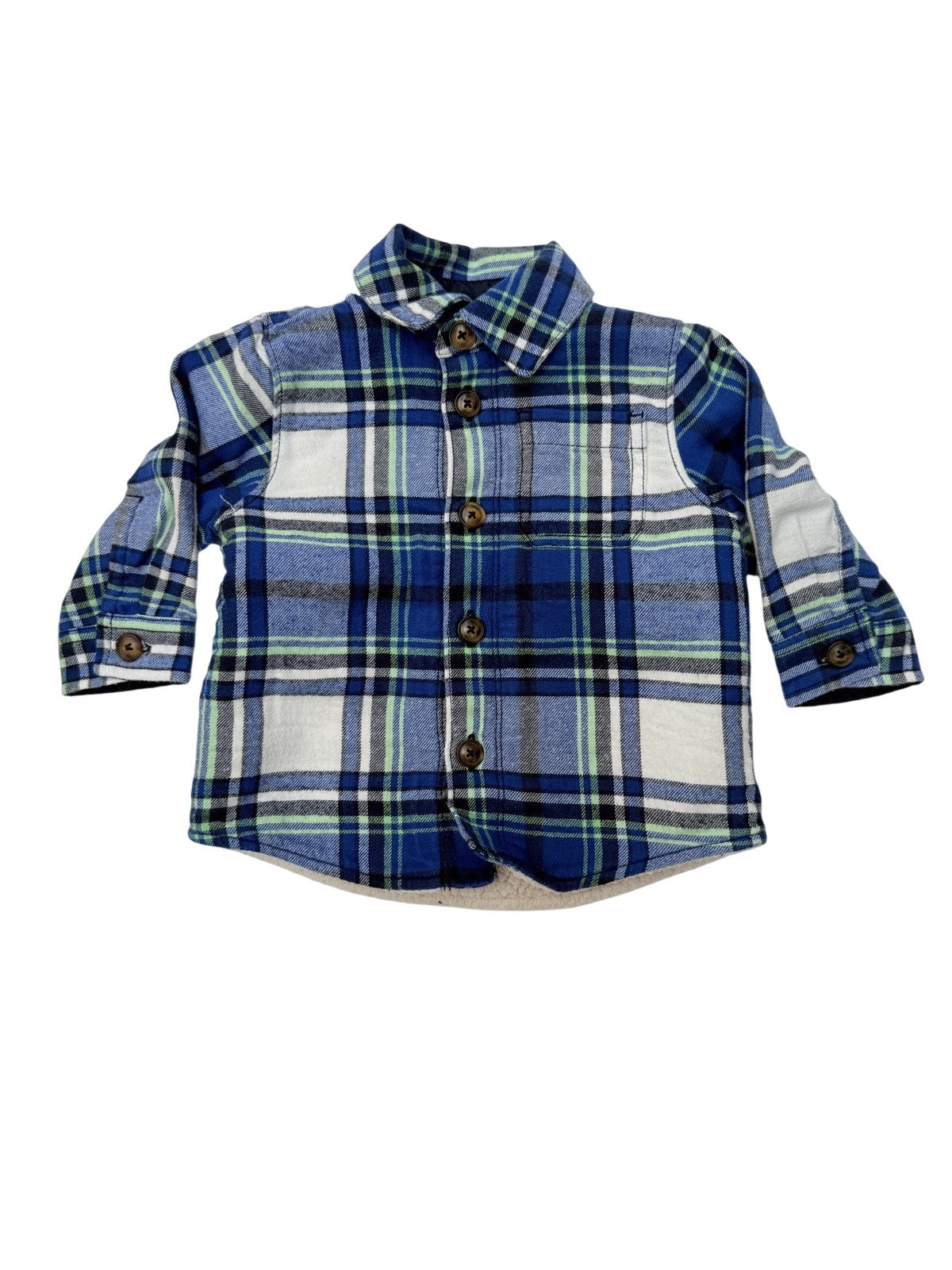 Carter's Sherpa-Lined Plaid Flannel Shirt 12M