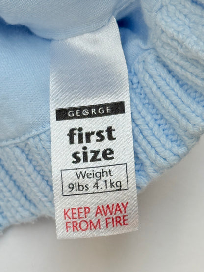 George Blue Cable Knit Hooded Cardigan Newborn