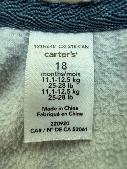 Carter's Gray Elephant Sherpa Hoodie 18m