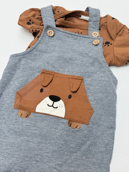 PL Baby Bear Overalls & Bodysuit Set 6M