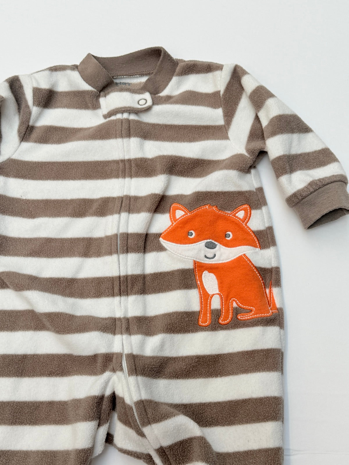 Carter's Fox Striped Fleece Sleeper 3M