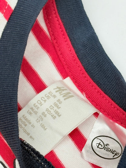 H&M Disney Mickey Mouse Stripe Tee 12-18m