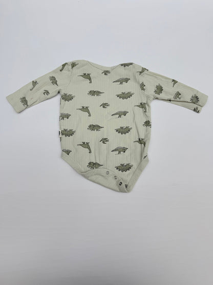 Rabbit + Bear Dinosaur Print Bodysuit 6-9M