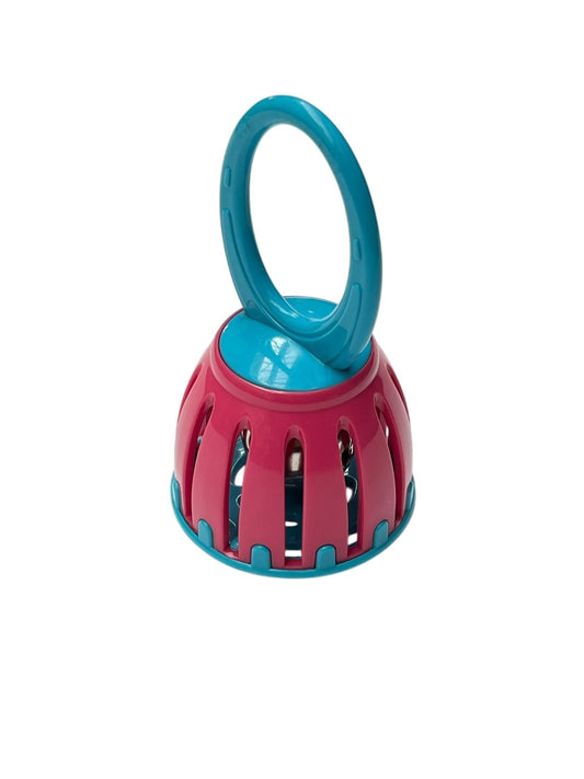 Pink and Teal Cage Bell Rattle Toy