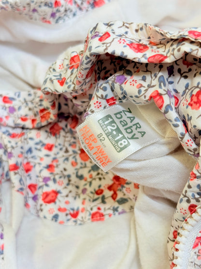 Zara Baby Floral Quilted Hooded Light Jacket 12-18m