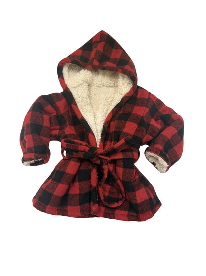 Indigobaby Buffalo Plaid Sherpa Robe 1/2T