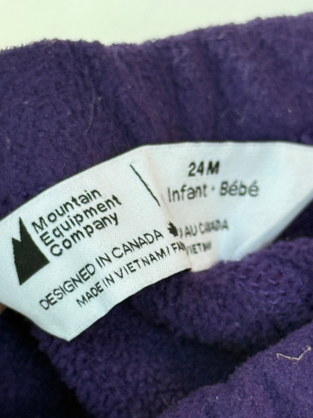 Mountain Equipment Company Purple Fleece Pants 24M