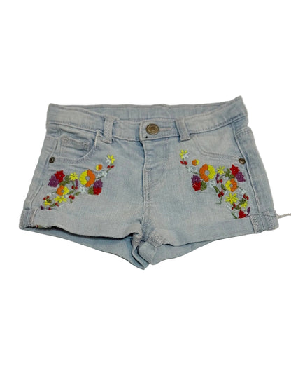 Zara Baby Girl Floral Embroidered Denim Shorts 3-6m