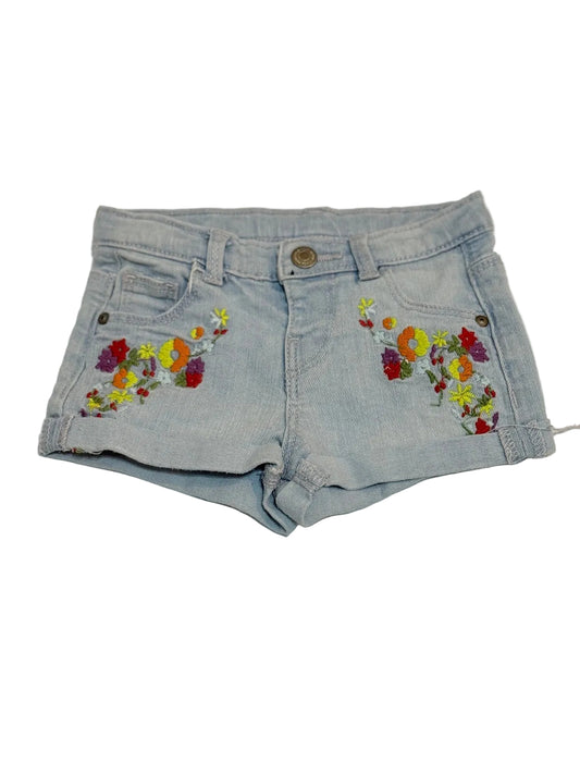 Zara Baby Girl Floral Embroidered Denim Shorts 3-6m