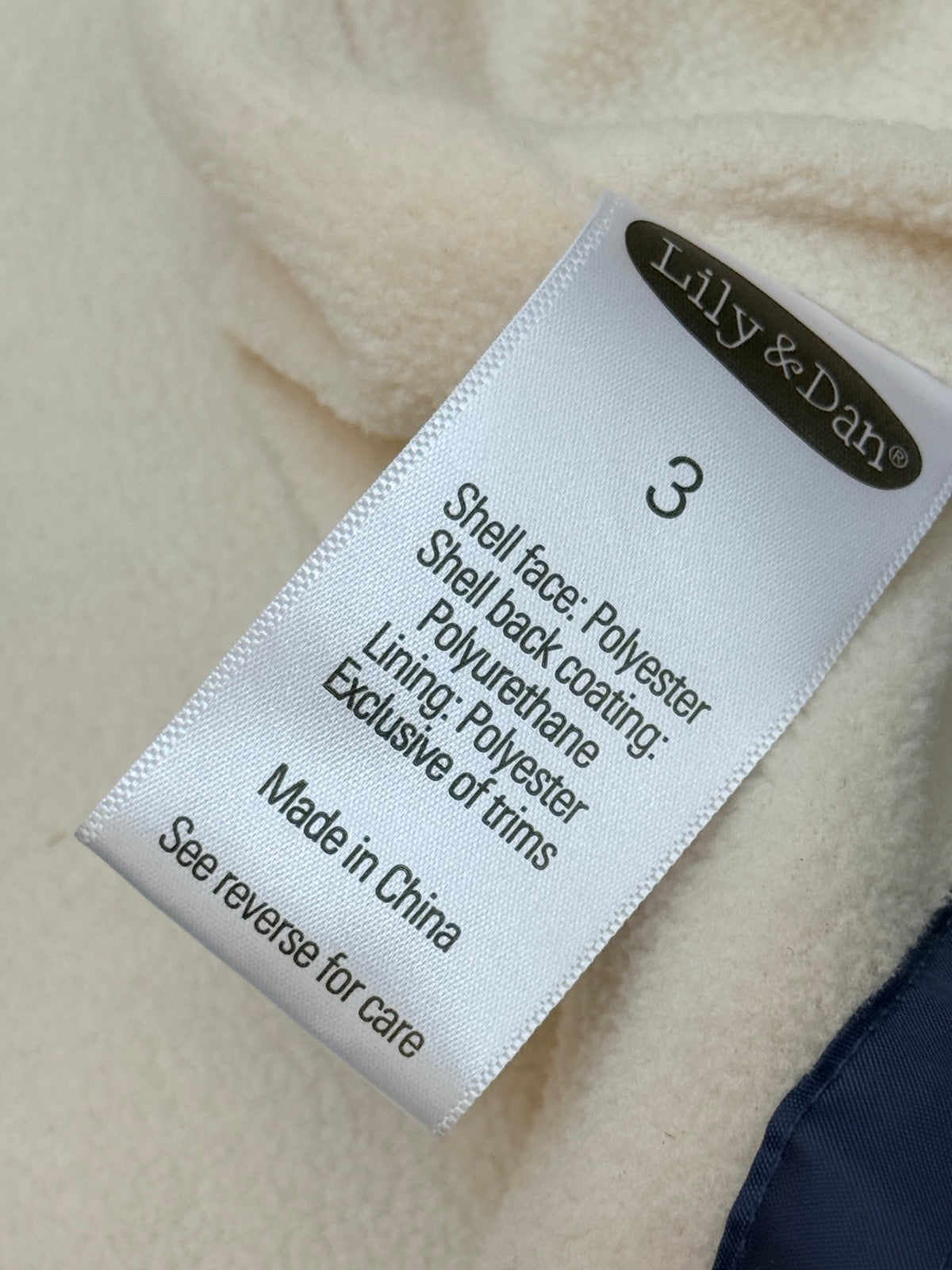 Lily & Dan Navy Hooded Rain Jacket Size 3